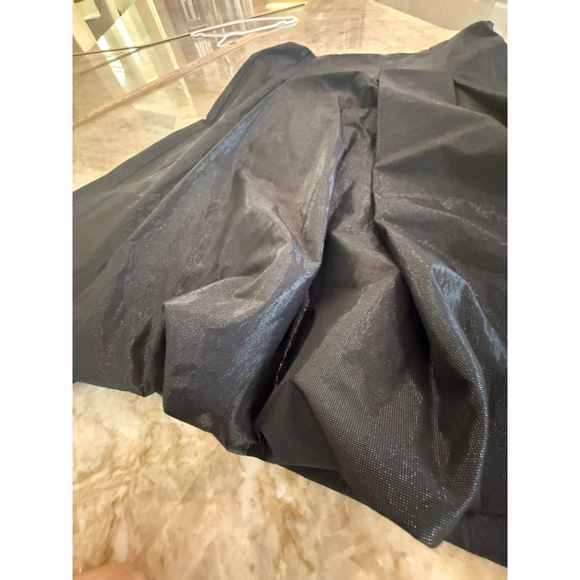 Annette Görtz A-Line box pleat bubble hem Skirt Black Size 12. Metallic sheen - Picture 3 of 8